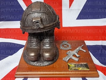 RAF Regiment Boots and Virtus Helmet